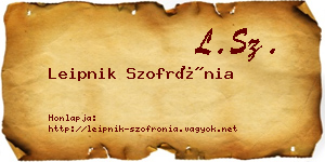 Leipnik Szofrónia névjegykártya